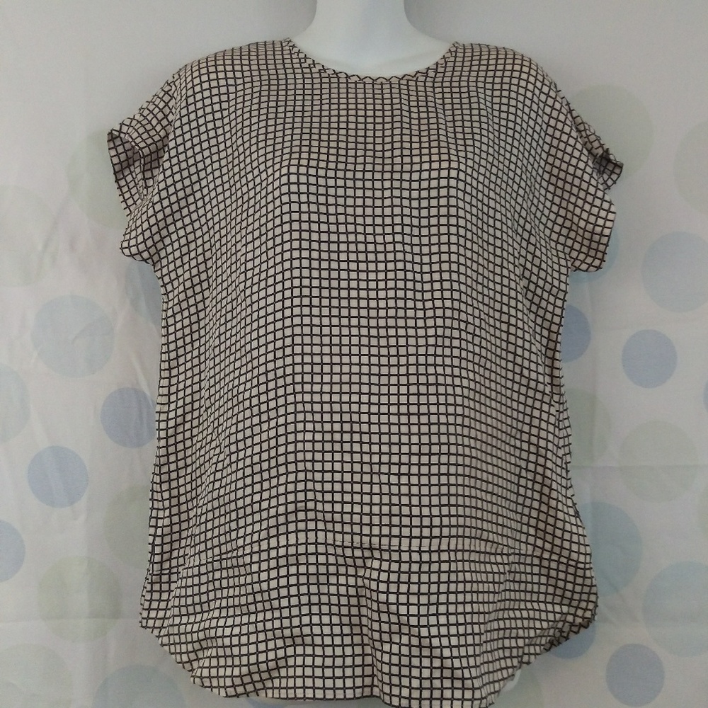 Kate Spade Medium Check Silk Blend Top